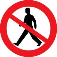 no to pedestrians as a road sign
