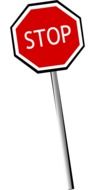 stop road sign on a white background