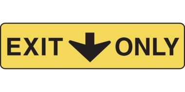 traffic sign with arrow "only exit"