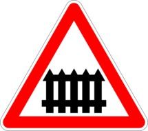 railway crossing warning sign