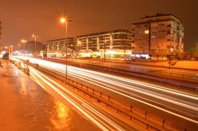 night traffic lights in the city
