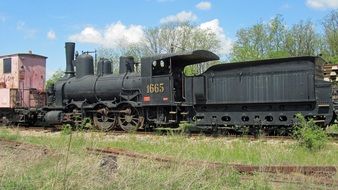 museum locomotive on railway tracks