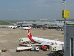 aircraft at boarding gate