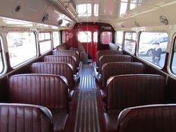 interior of the cabin of vintage transport