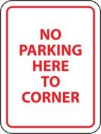 no parking here to corner as a sign