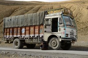 big truck on the road in India