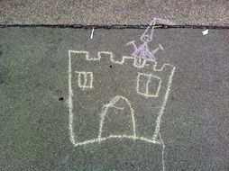 children's picture painted with street chalk