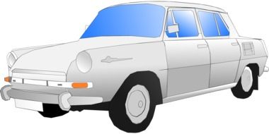 painted white retro car