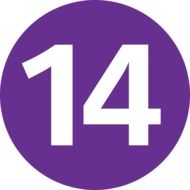 purple sign with number 