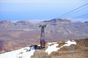 cable car in Teide National park, spain, canary islands