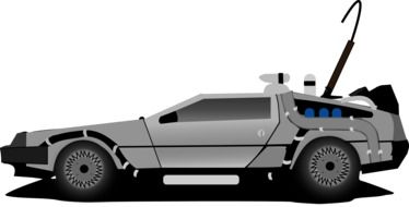 delorean car time machine drawing