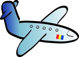 drawn airplane on white background