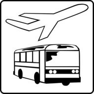 bus and plane signs