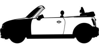 black and white convertible