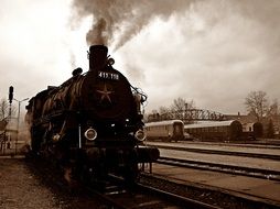 Old photo of locomotive