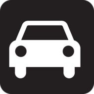 car sign on a black background