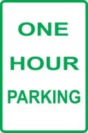 sign with parking information on a white background