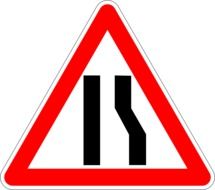 road sign narrows drawing