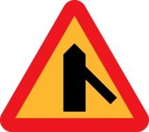 Traffic merges as a clipart