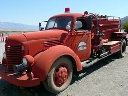old red firetruck outdoor