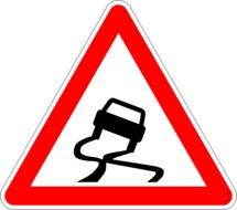 warning sign slippery road