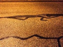 figure on asphalt road