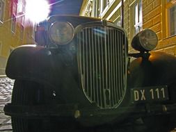 old car front details close-up