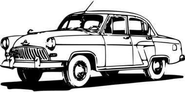drawn vintage car in Russia