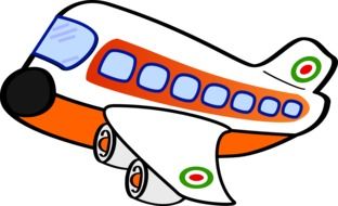 Colorful airplane clipart