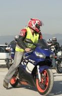 Biker on a motorcycle