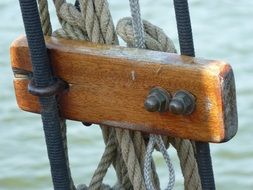 riggingof sailing boat close up