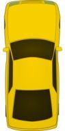 drawing of a yellow car top view