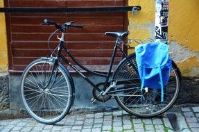 bike and blue backpack