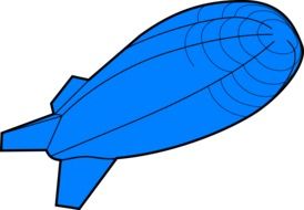 Clipart of a blue zeppelin
