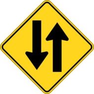 "Two-way traffic" road sign