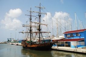 pirate ship near the shore