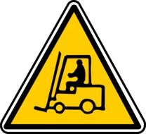 road sign on the movement of a forklift