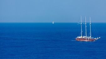 sailing boat on blue sea