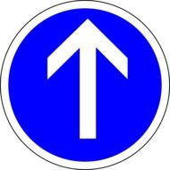 straight ahead traffic sign