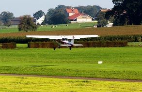 landing of a light aircraft in Switzerland