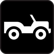 white jeep on black background