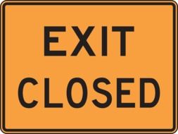 exit closed sign drawing