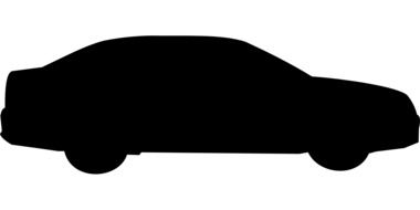 graphic image of a black silhouette of a car Å koda