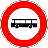 busses traffic sign drawing