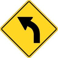 square yellow turn sign