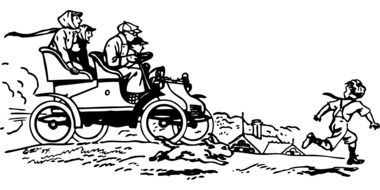 running in front of the car as an illustration