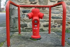 ed fire hydrant with fencing