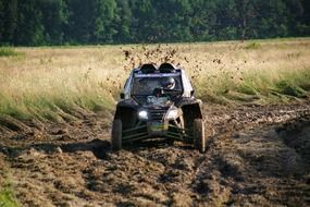 motor car on a dirt track