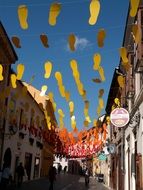 Decorated street in festival time
