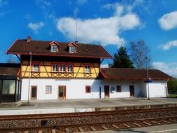 white building on the railway station in Germany